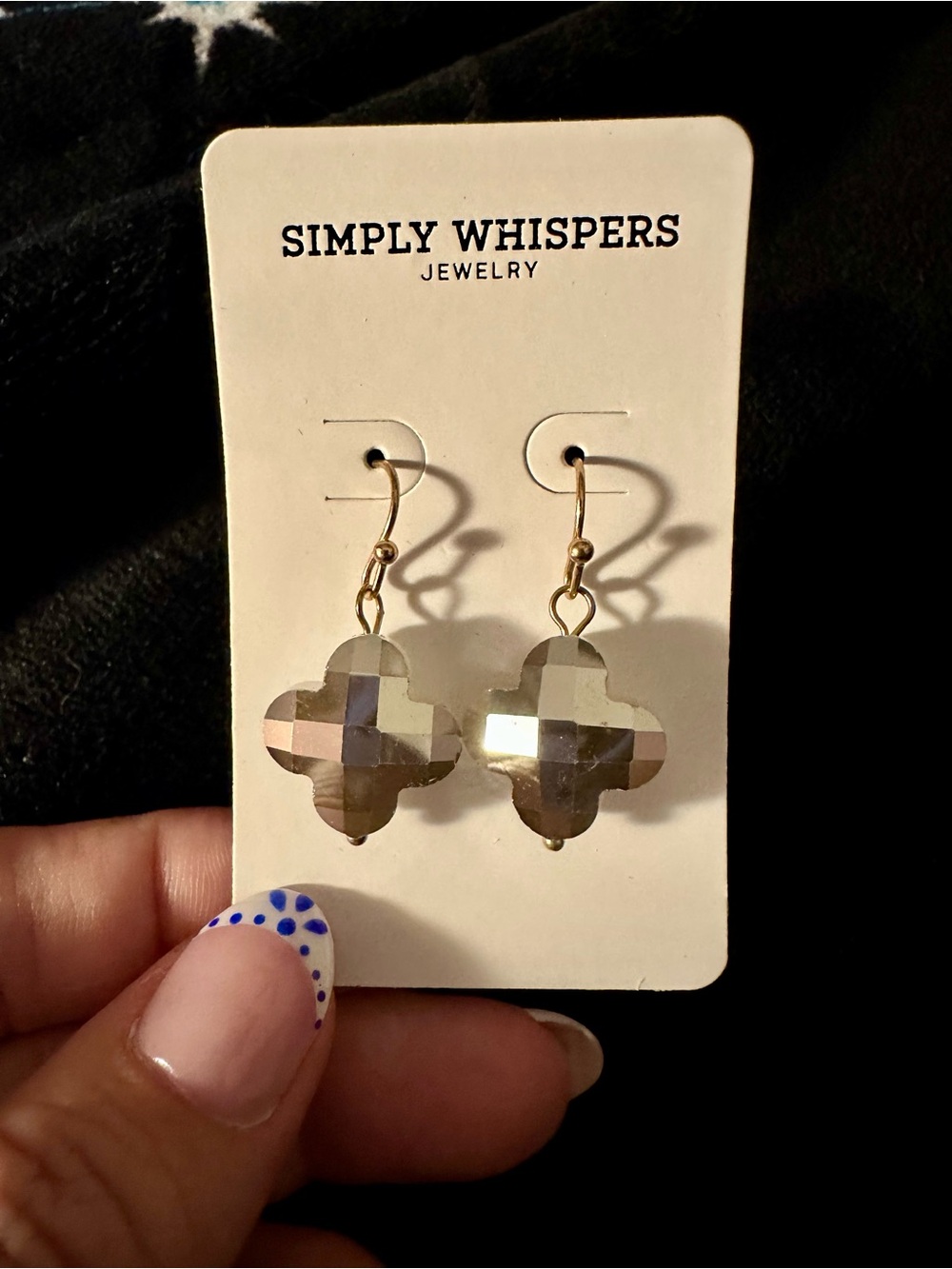 Simply Whispers Silver Clover/Alhambra Drop Earrings NWT